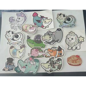 Sorbet jungle Cute Animal Themed Vinyl Stickers Set Of 15